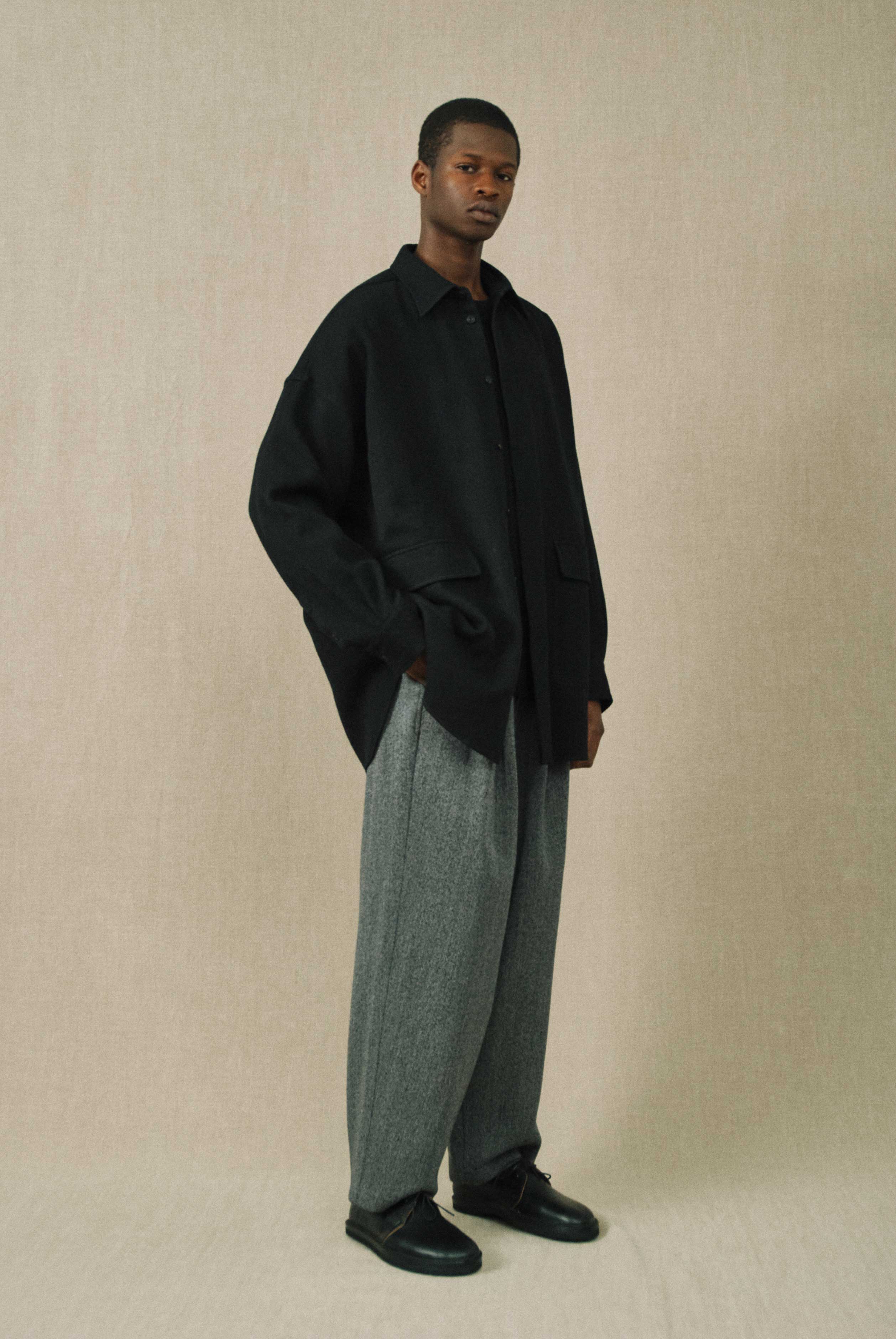 DOUBLE PLEATED WIDE EASY PANTS