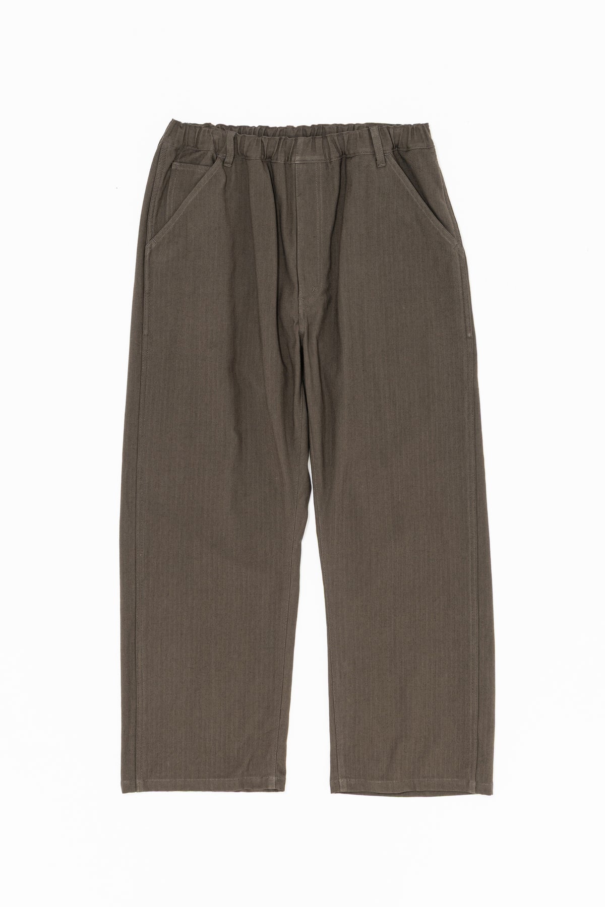 COTTON RAYON HERRINGBONE WORK 5POCKET EASY PANTS