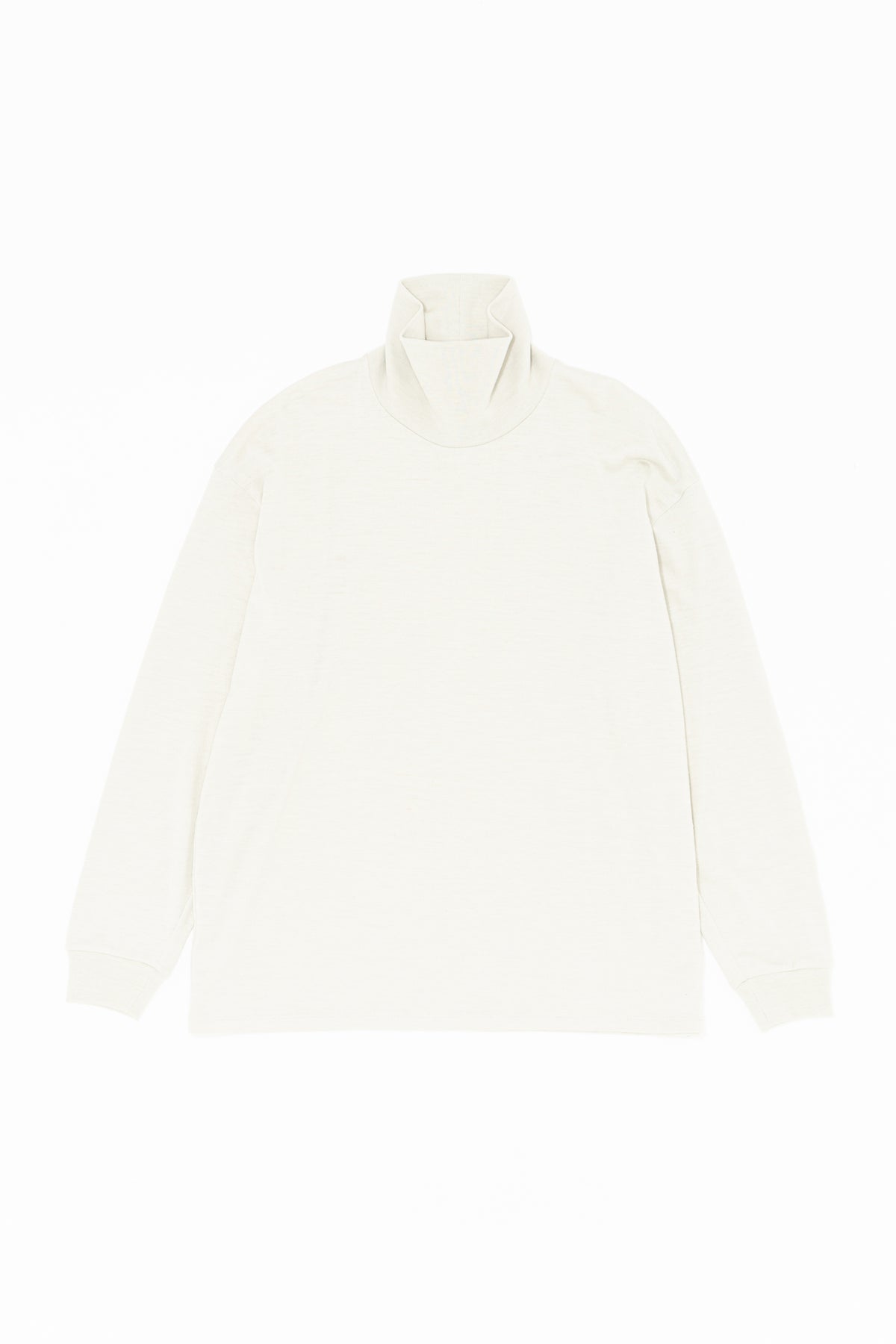 WOOL RAMIE JERSEY HIGH NECK PULLOVER