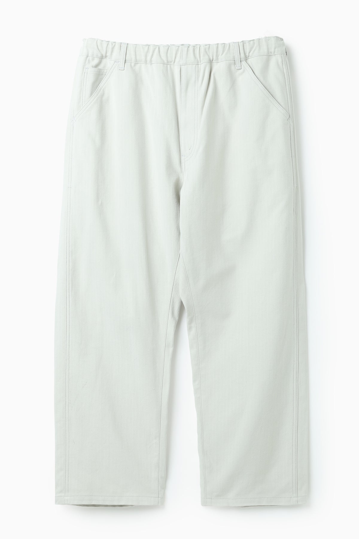 COTTON RAYON HERRINGBONE WORK 5POCKET EASY PANTS