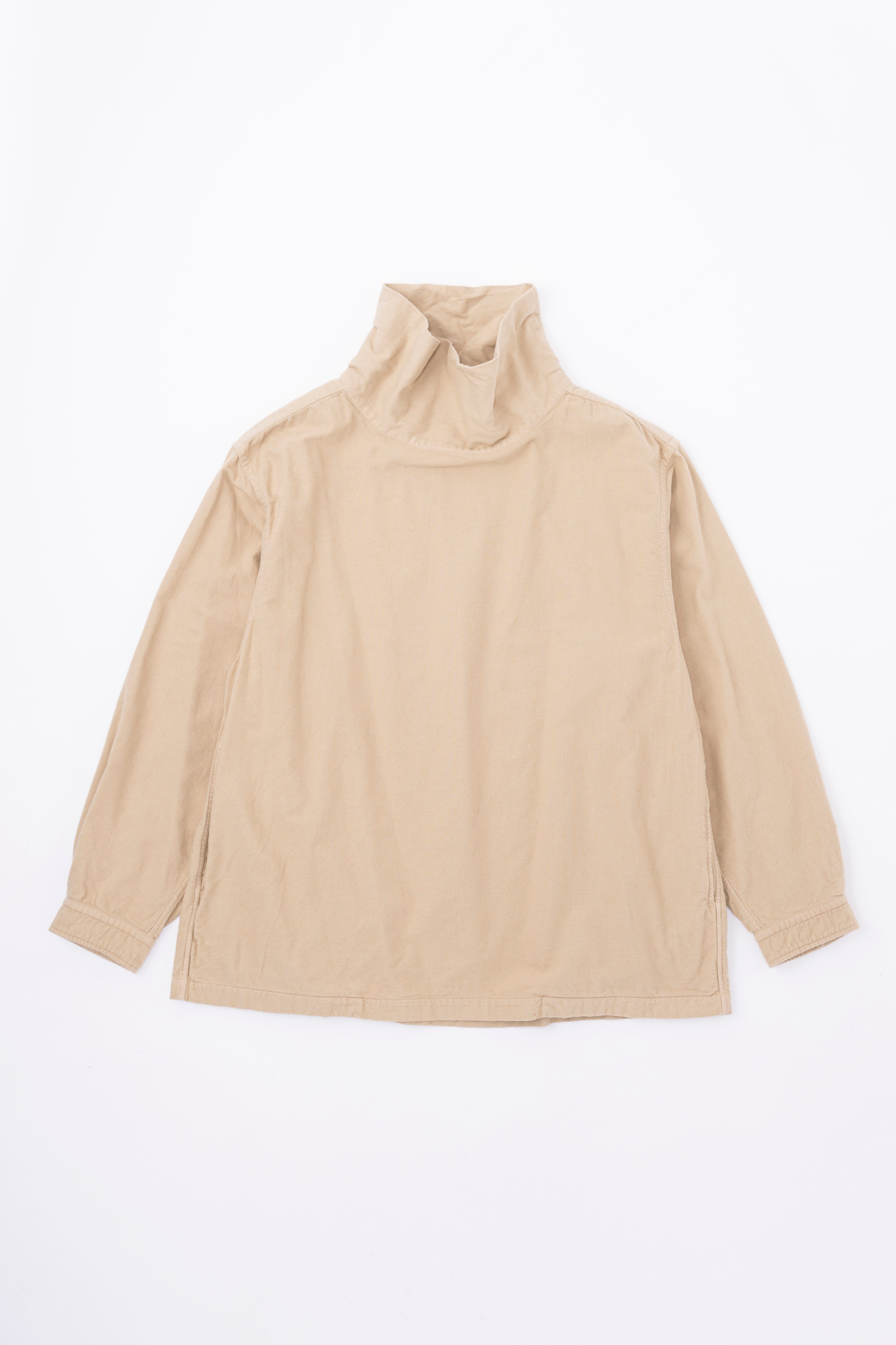 BRUSHED COTTON HIGH NECK PULLOVER