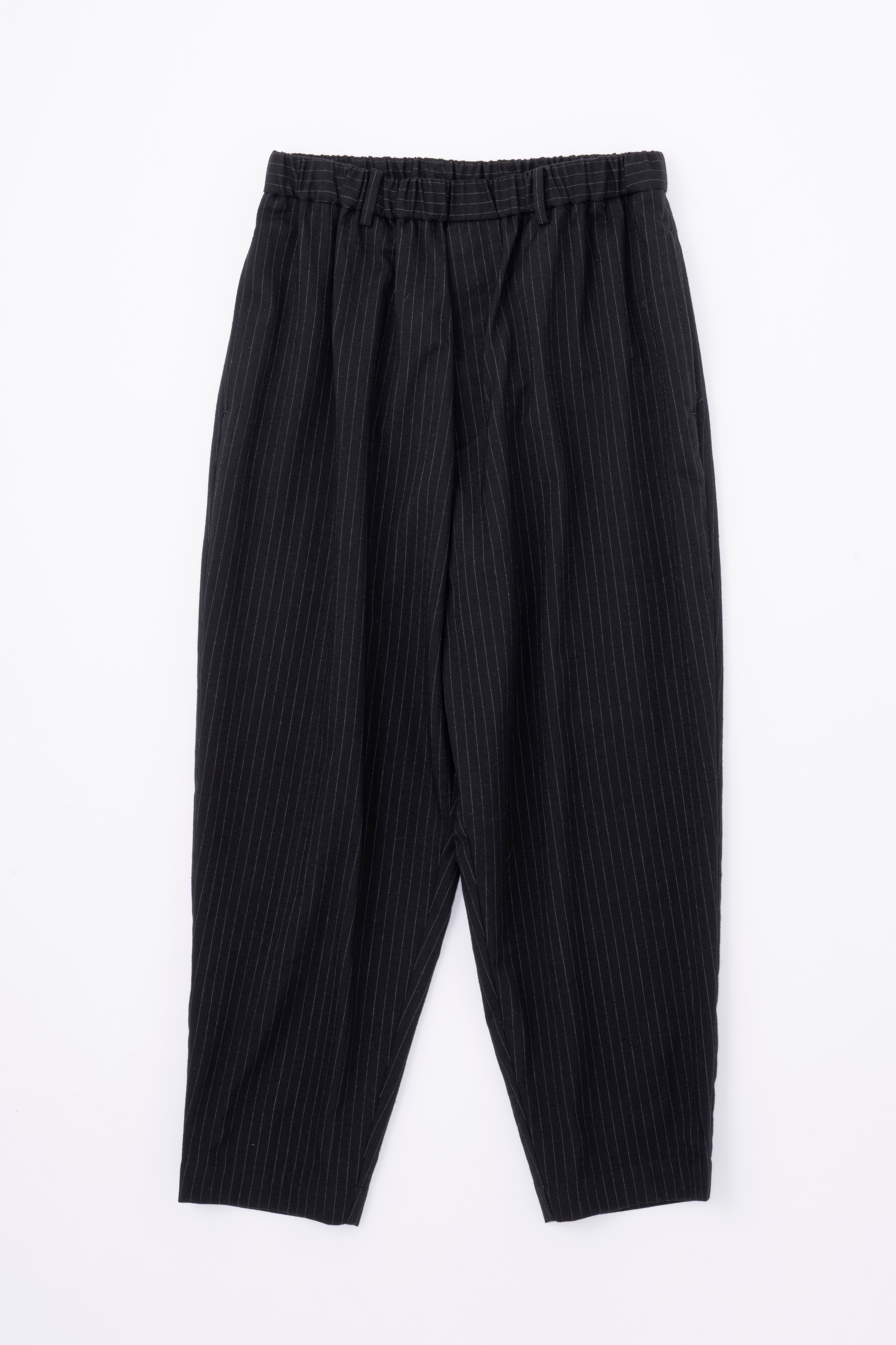 BRUSHED WOOL TAPERED PANTS