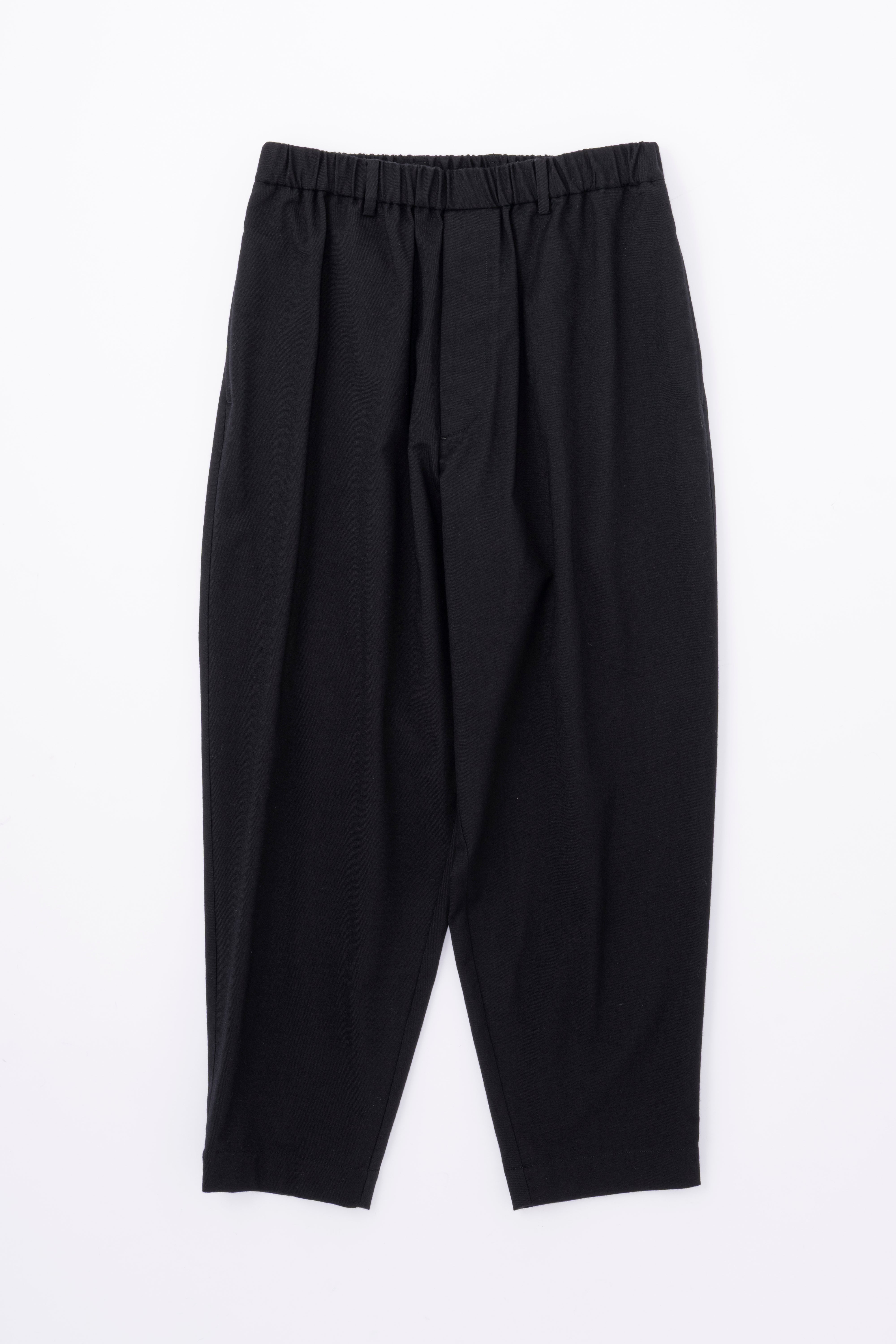 BRUSHED WOOL TAPERED PANTS