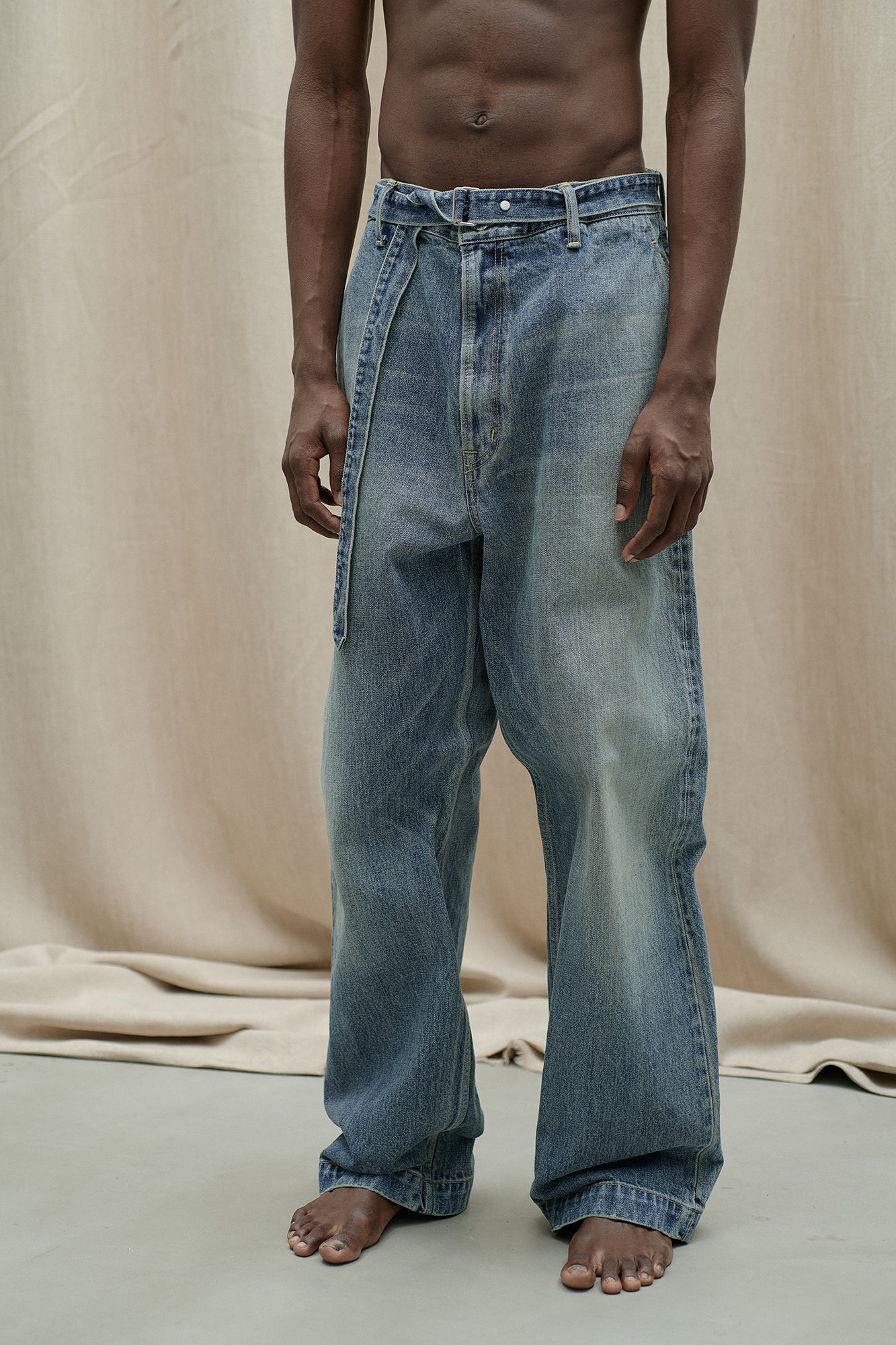 DENIM WIDE TROUSERS
