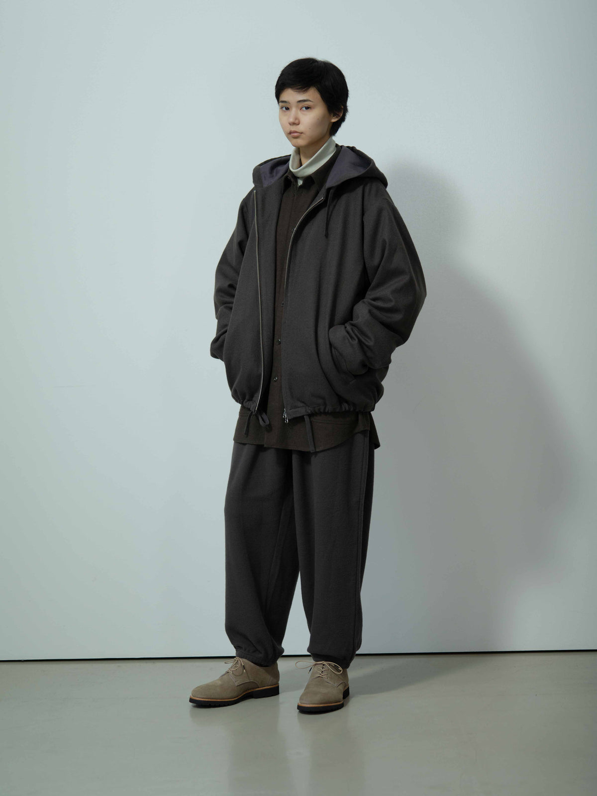 WOOL FLEECE TRACK PANTS