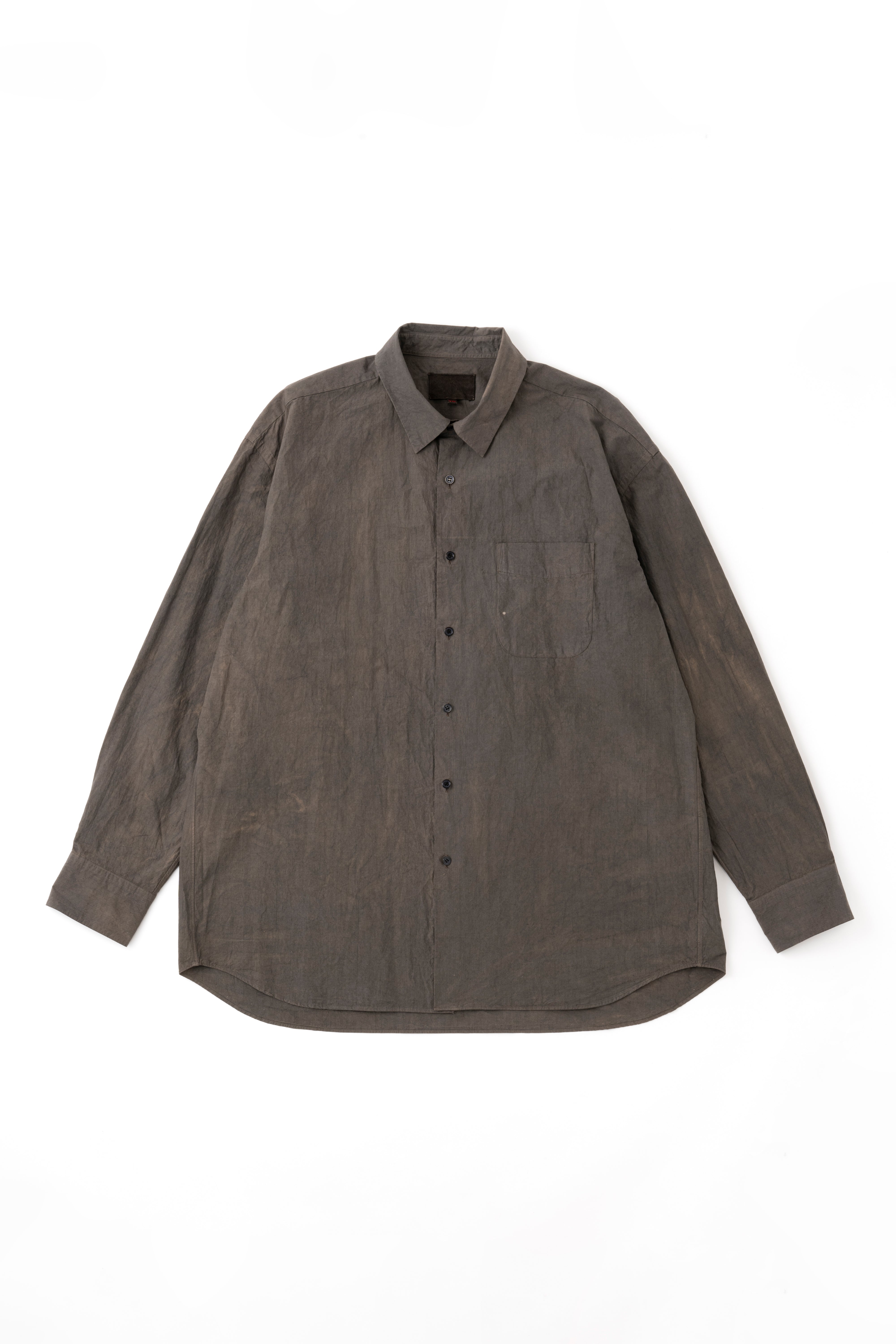 BAND COLLAR SHIRT (NATURAL GARMENT DYE)